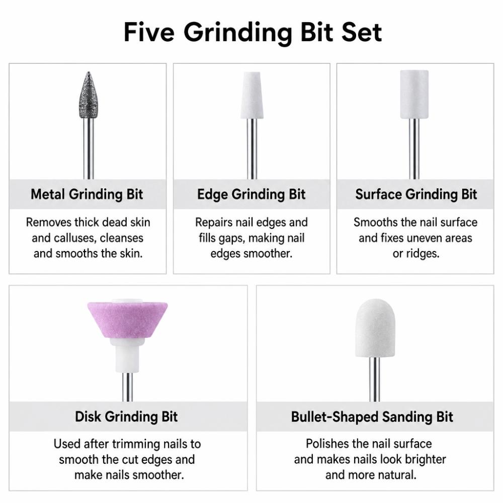 Low Noise Electric Nail File Cordless Nail Polisher Nail Art Lathe Grinder  Manicure Accessory