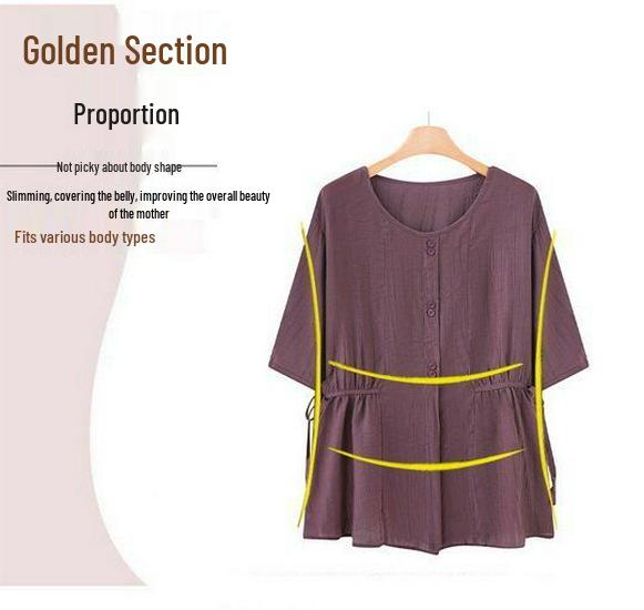 Extra Wide Plus Size Women's Summer Two-Piece Outfit: Loose Fit Clothing for Middle-Aged and Elderly