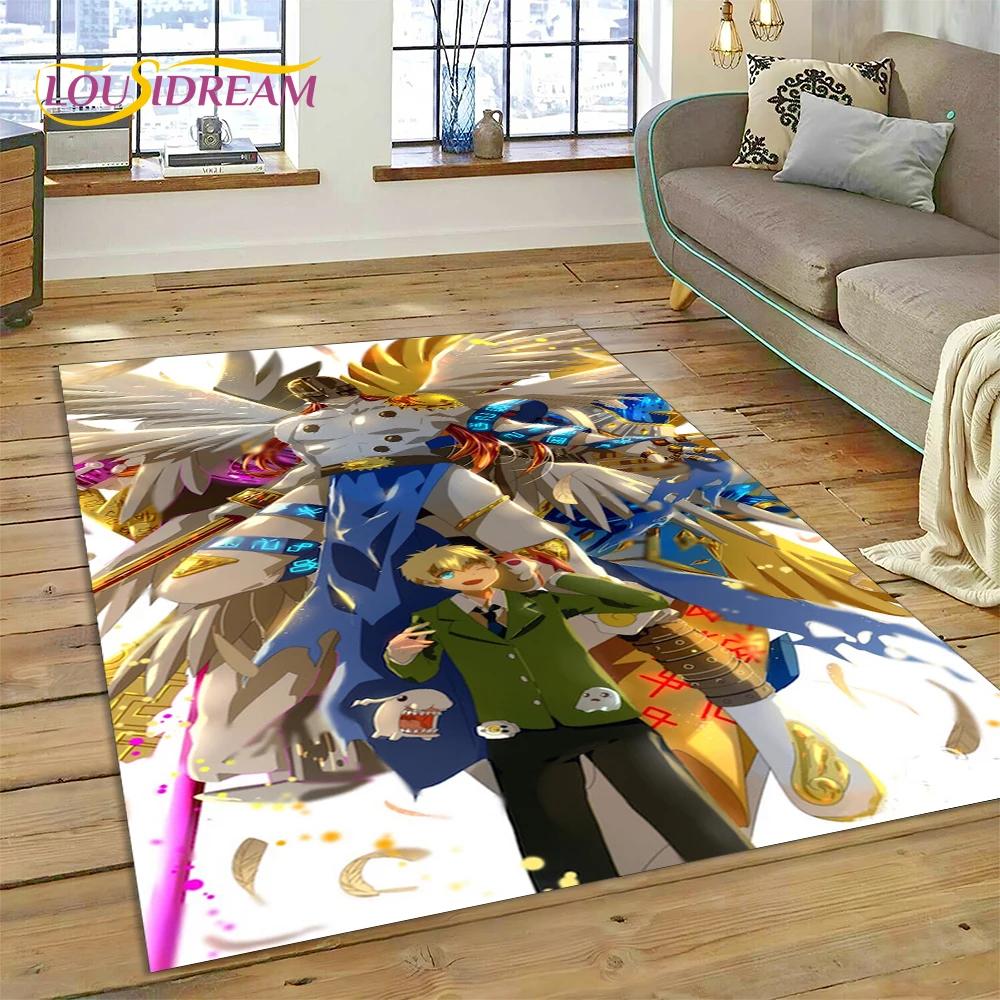 Retro Digimon Adventure Monster Cartoon Carpet Rug for Bedroom Living Room Home Sofa Decoration,Child Game Large Decor Floor Mat
