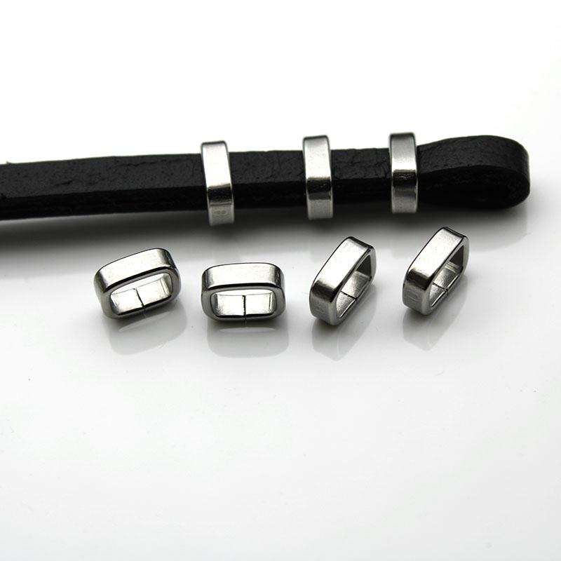 

30pcs/Lot Stainless Steel Metal Big Hole Spacer Beads/Charms Slider Stopper Beads Accessories for Bracelet Jewelry DIY Handmade hole 5x3mm