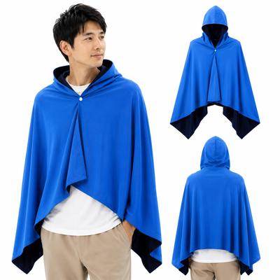 Cooling Cooling Touch Poncho with Cooling Towel Absorbent and Large Heatstroke UV Outdoor Club Samurai Blue Image Color Cooling Poncho 60cm X [L
