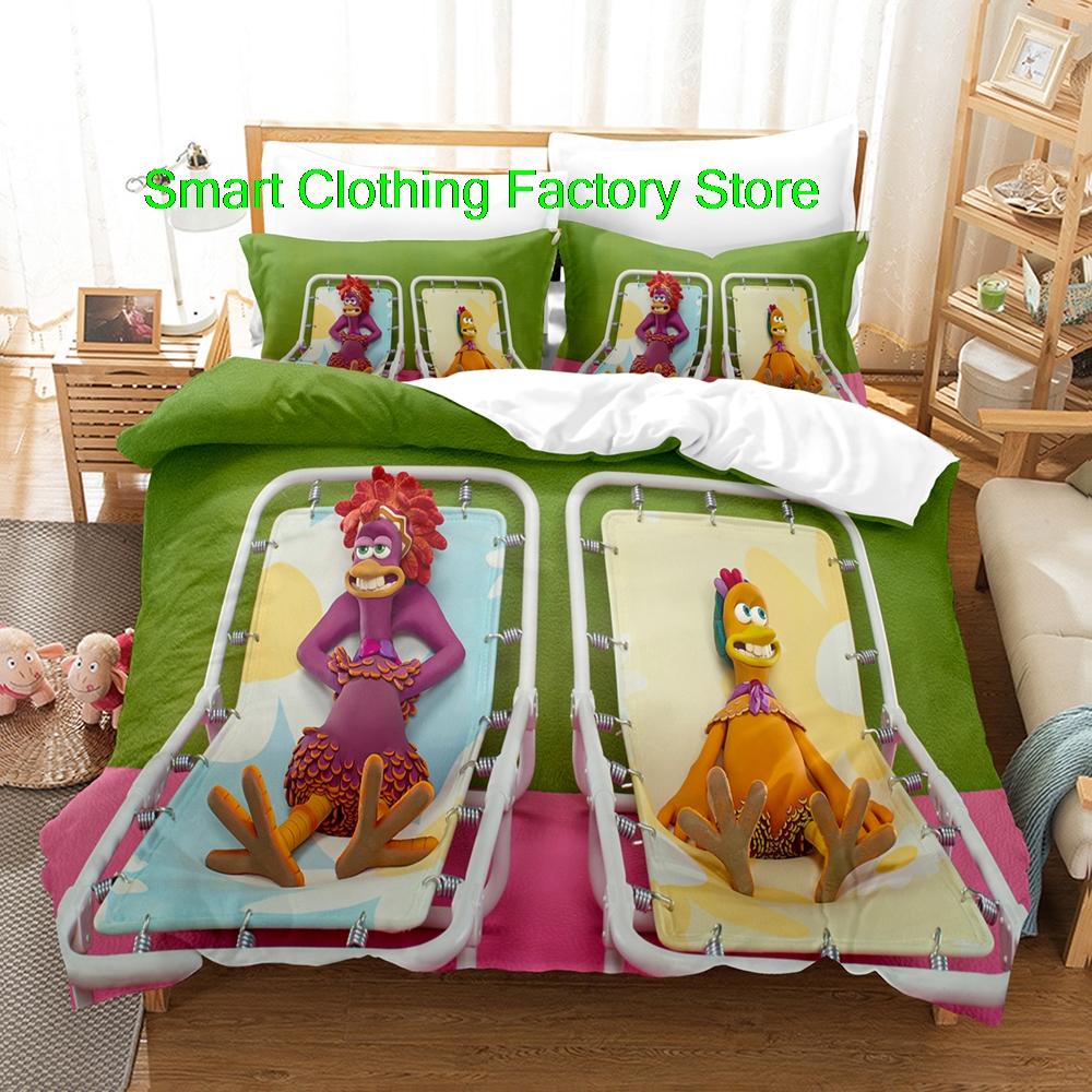 Chicken Run Bedding Set Single Twin Full Queen King Size Bed Set Teenagers Bedroom Duvetcover Sets Fashion Bed Sheet Set
