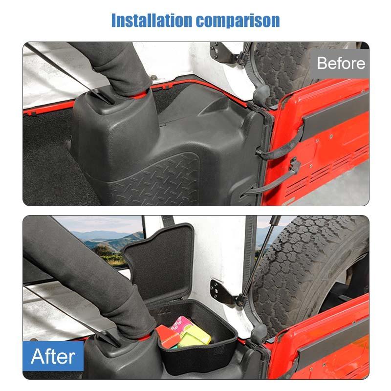 For Jeep Wrangler JK 2011-2017 4-Door Version Car Trunk Side Storage Box Organizer Container Interior Stowing Tidying Accessories
