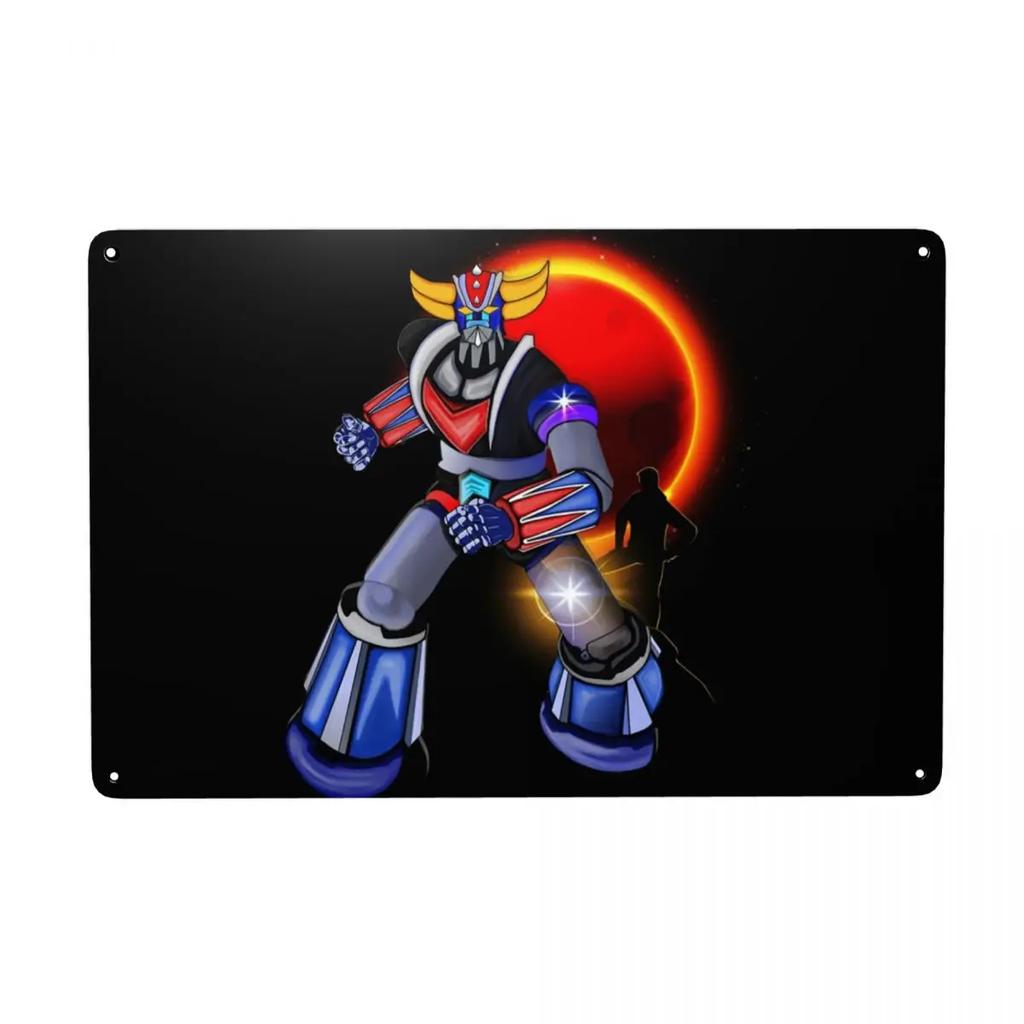 UFO Roboter Grendizer Goldorak Zeichen Custom Vintage Mazinger Z Metallschild für Pub Café Hof Man Cave Bar Wandkunst Dekor