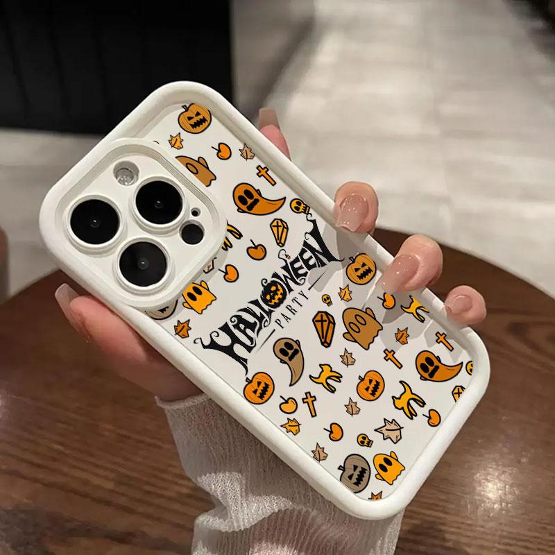 Phone Case for iPhone 16 Cases iPhone 15 14 13 12 Mini 11 Pro Max 16 Plus X XS 15Pro Shockproof Back Cover Happy Halloween Ghost