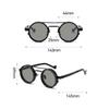 ND9 Adjustable Dimming Sun Glasses Retro Double-Bridge Punk Style Metal Eyeglasses UV-Protective Polarized Sunglasses