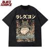 T Anime Series Cat Printed Men and Women Casual Loose Round Neck Short Sleeves Harajuku Anime Tshirt