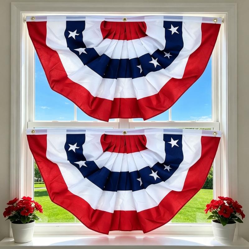 2 Pack Country Theme Display Flags Red White Blue Outdoor Decoration For July quarter Memorial Day And Veterans Day