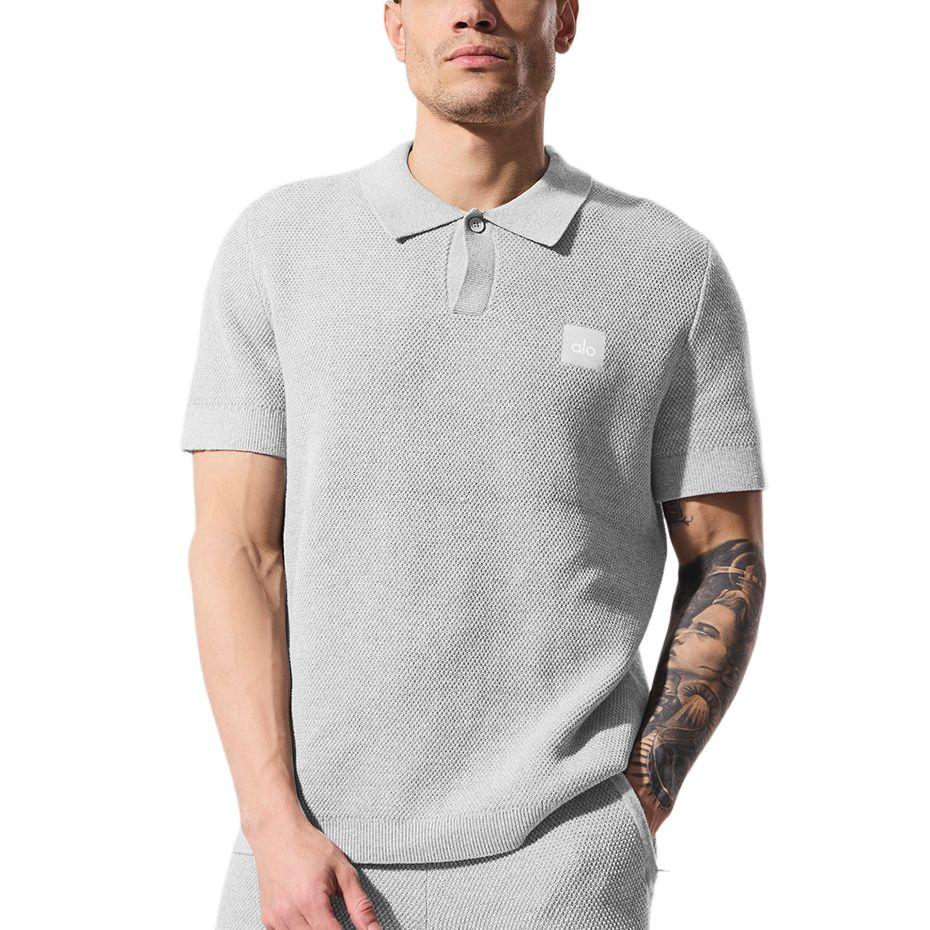 Alo Yoga Sports Club Sweater Knit Polo Shirt Men's m1250r
