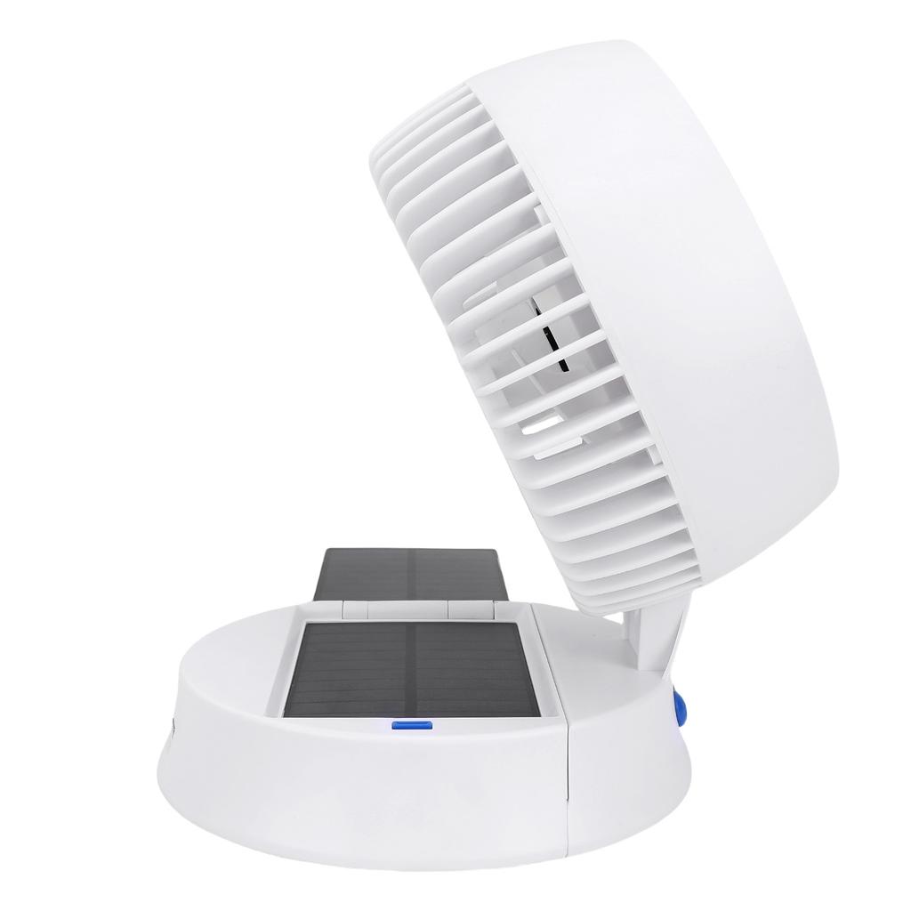 Solar Fan with LED Light 4 Wind Speeds 3 Brightness Adjustable Angle Foldable Portable Solar Camping Fan for Outdoor