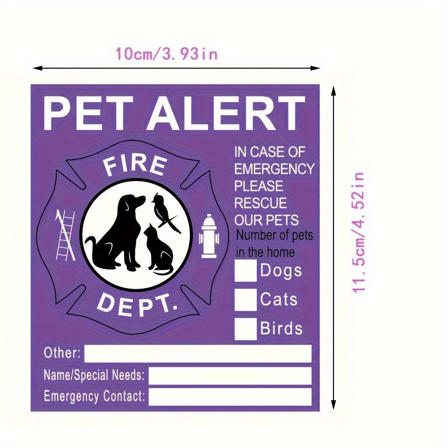 Pet Fire Safety Warning Window Stickers: Waterproof Rescue Alert for Dogs & Cats