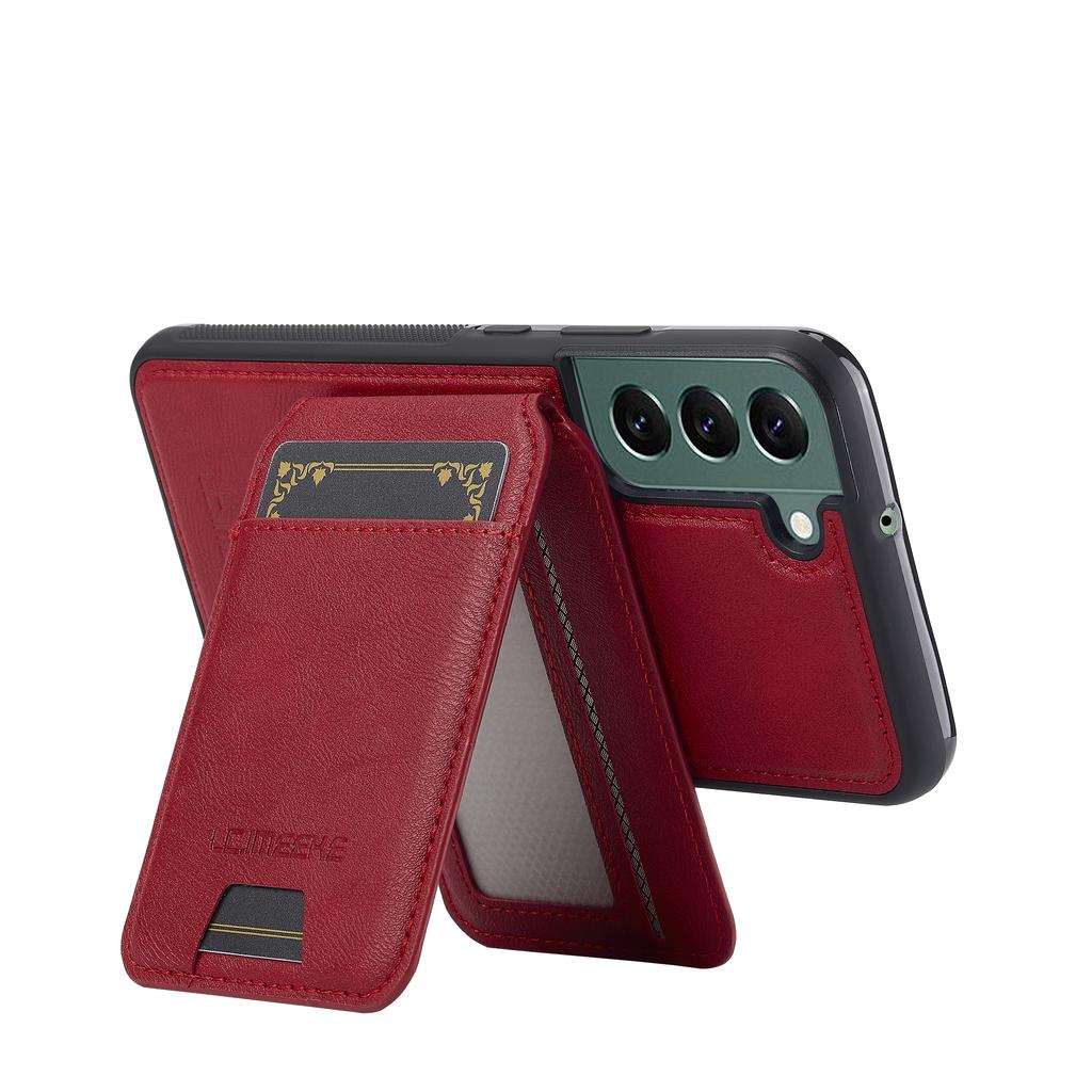 LC.IMEEKE L3 For Samsung Galaxy S21 FE 5G Magnetic Case Detachable Card Holder Leather TPU Mobile Cover