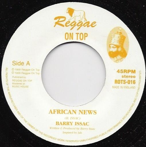 

7inch Record BARRY ISSAC - African News ROTS016 Reggae On Top 1999 UK Reggae, Ska & Dub Used