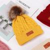 Kids Winter Warm Fur Pom Bobble Toddler Beanie Knitted Hat Baby Cap Hemming Hat