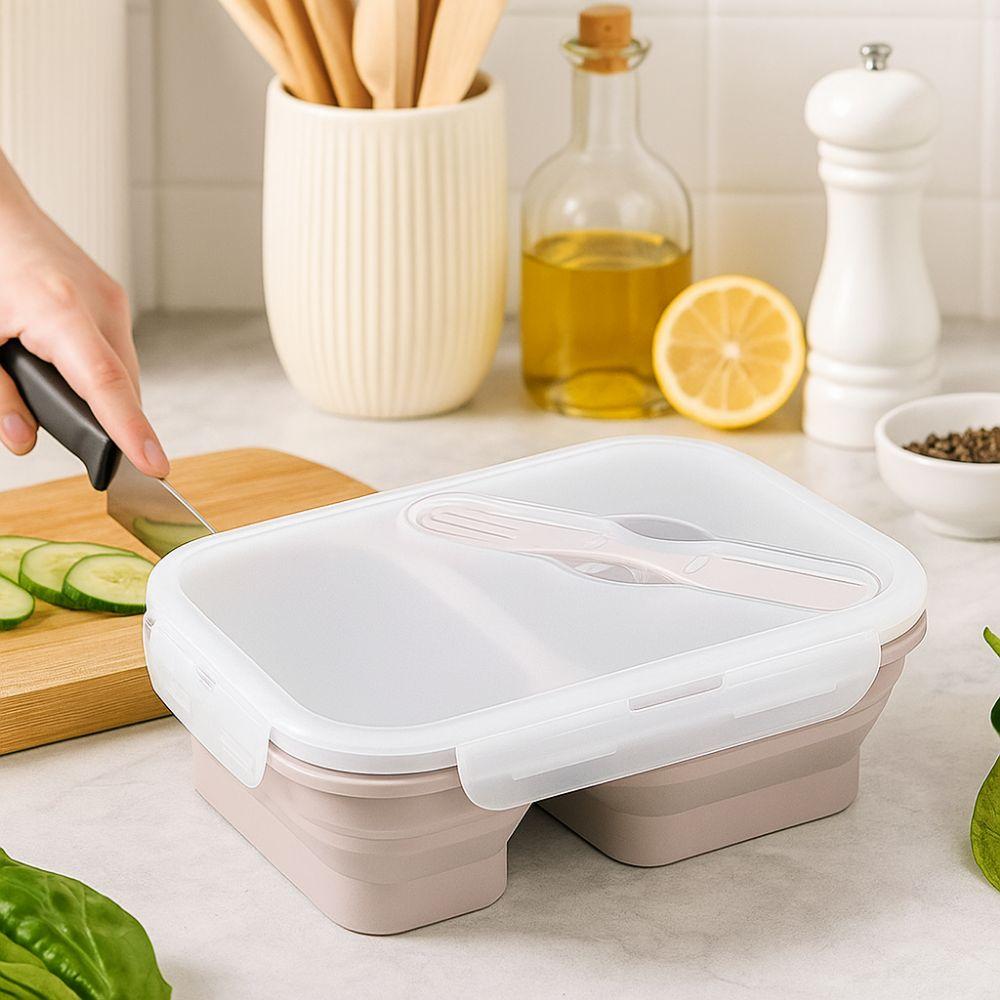 Airtight Foldable Lunch Box Large Capacity Food Storage Container Fresh Keeping Box  Camping