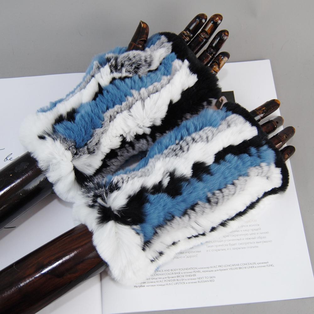 Winterhandschuhe aus echtem Pelz für Damen, warm, für den Außenbereich, 100 % echtes Rex-Kaninchenfell, dicke, natürliche, weiche Fäustlinge aus Rex-Kaninchenfell