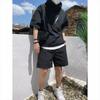 Summer Cargo Style Set Men's Casual Hooded Solid Short Sleeve T-shirt Shorts Loose Handsome Sweatshirt Suit