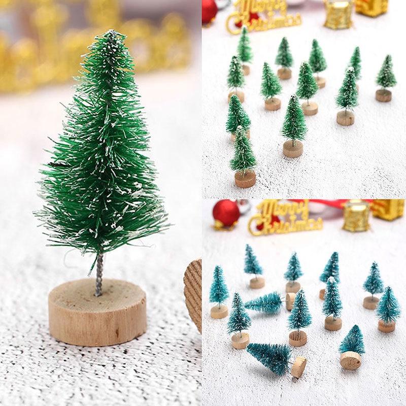12 PCS/Bag Mini Christmas Tree Home Decoration Small Christmas Tree Mini Tree