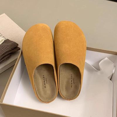 Modische Damenschuhe im Angebot Neue Slingbacks Damen Hausschuhe Frühling Geschlossene Zehen Wildleder Solide Outdoor Lässig Bequeme Hausschuhe in Übergröße
