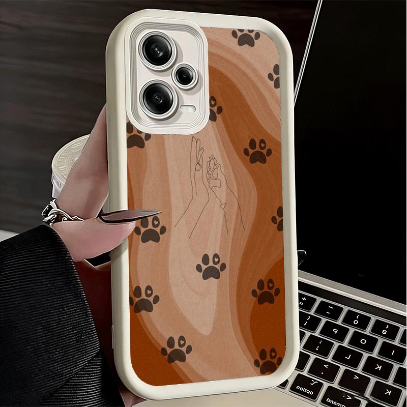 Phone Case for Xiaomi Redmi Note 15 14 13 Pro Plus Dog Footprint Paw Cute Pattern Shell 12S 11 11S 11T 5G 14S Soft Silicone Fund