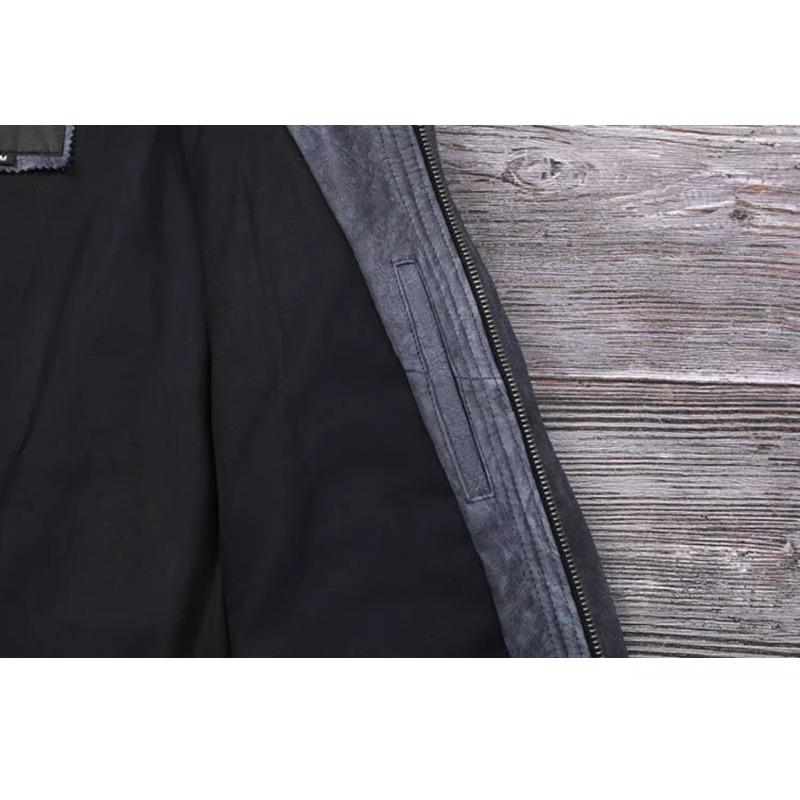 Chinese Size Blue Genuine Leather Jacket for Men Real Cowhide Skin Military A2 Flight Suit Embroidered Pilot Coats Mens Aviation Clothing Autumn