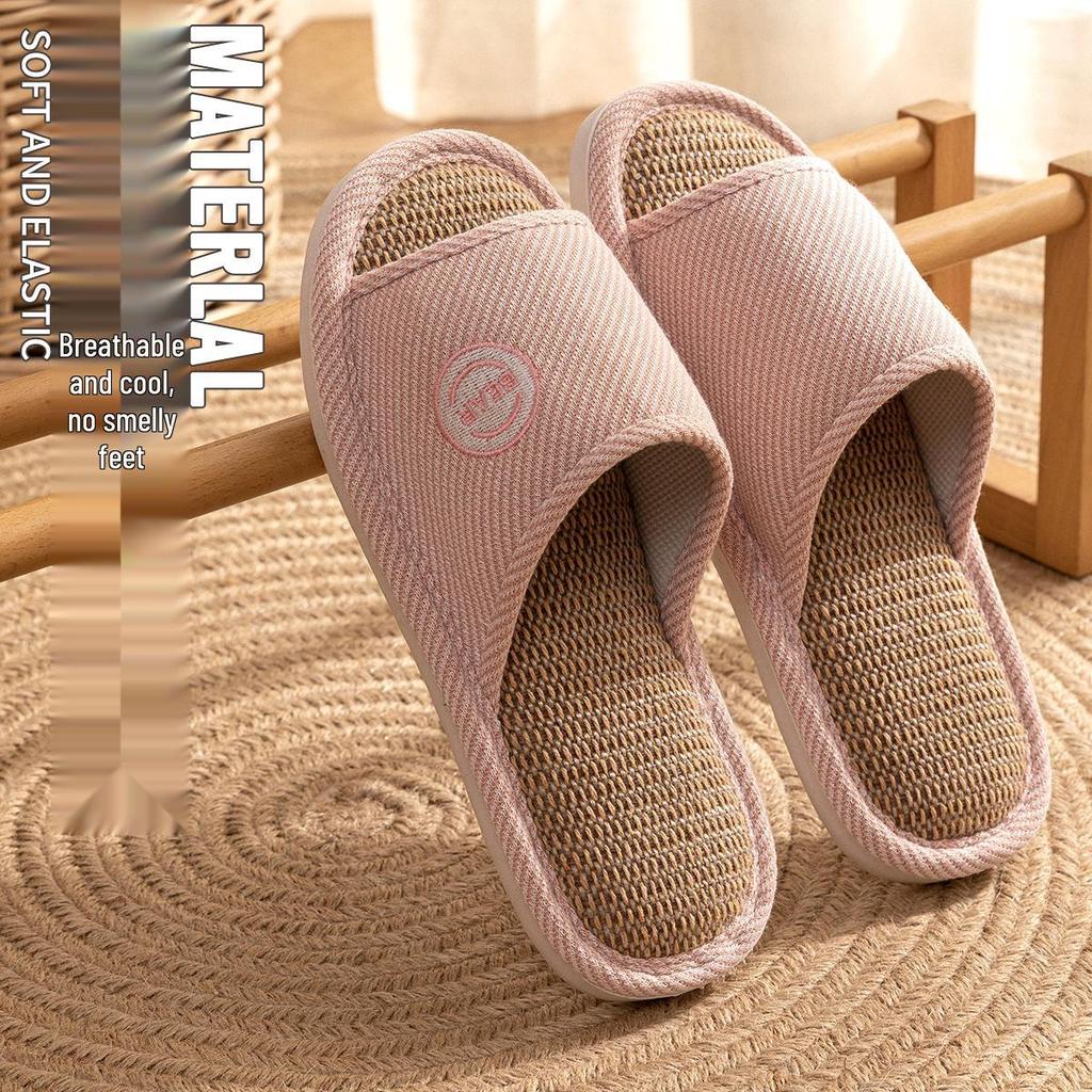 Unisex Baumwolle Leinen Rutschfeste Hausschuhe - Geräuscharm, Schweißabsorbierend für Alle Jahreszeiten