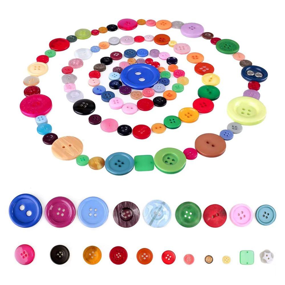 60/240/660pcs Resin Mixing Color & Size Button Mother's Day Present Greeting Card Flower Making Cloth Bag Decoration YMY