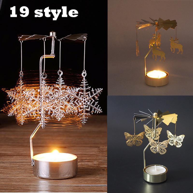 Buy Spinning Rotary Metal Carousel Tea Light Candle Holder Stand Lamp ...