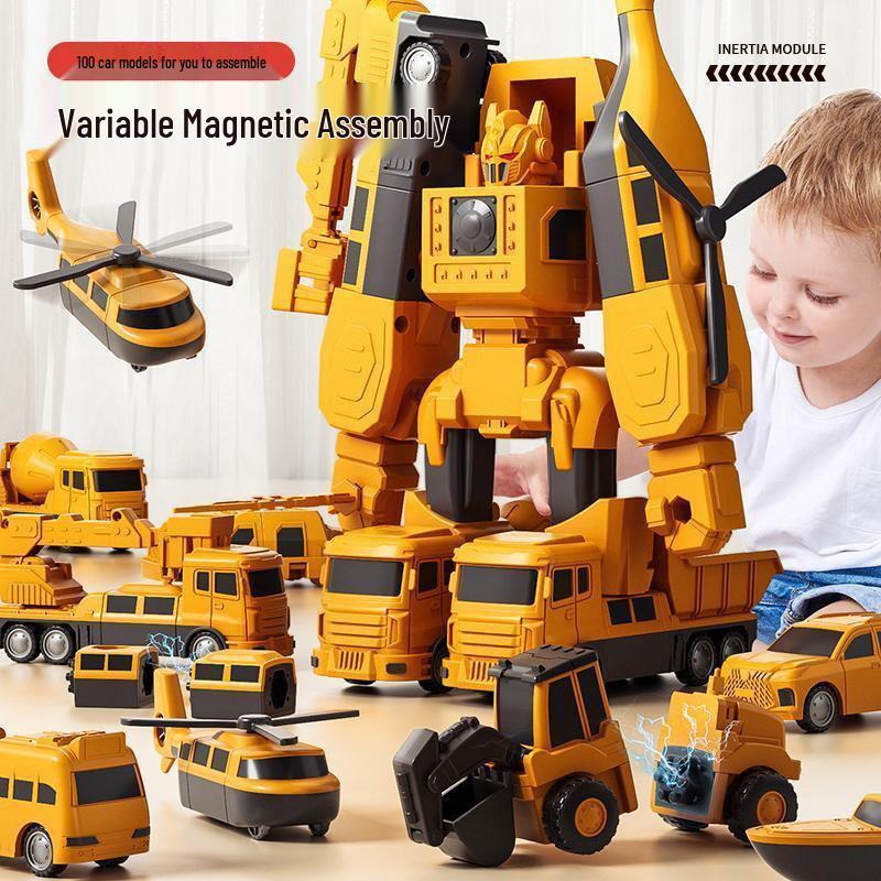 Magnetic Construction Toy Set: Educational Robot & Vehicle Assembly for Kids