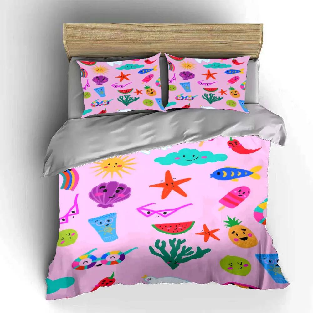 Summer Beach Decor Set Soft Comfortable Duvet Cover Bedding Set Included 1*Duvet Cover & 2*Pillowcases Gift