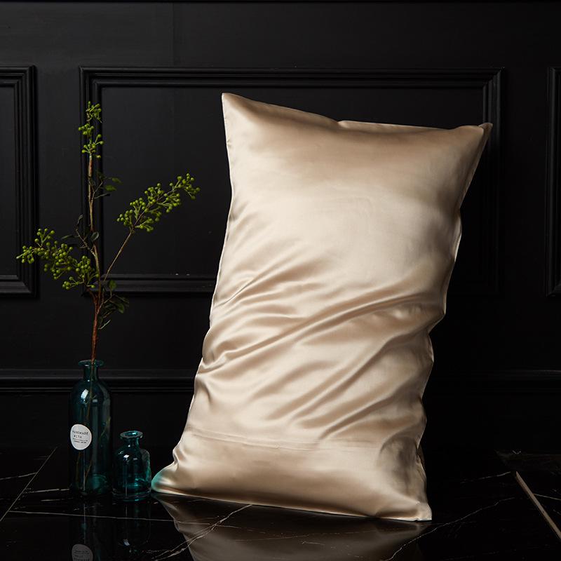 European Style Pure Mulberry Silk Double-Sided Pillowcase, Solid Color, Envelope Style, Beauty Pillowcase.