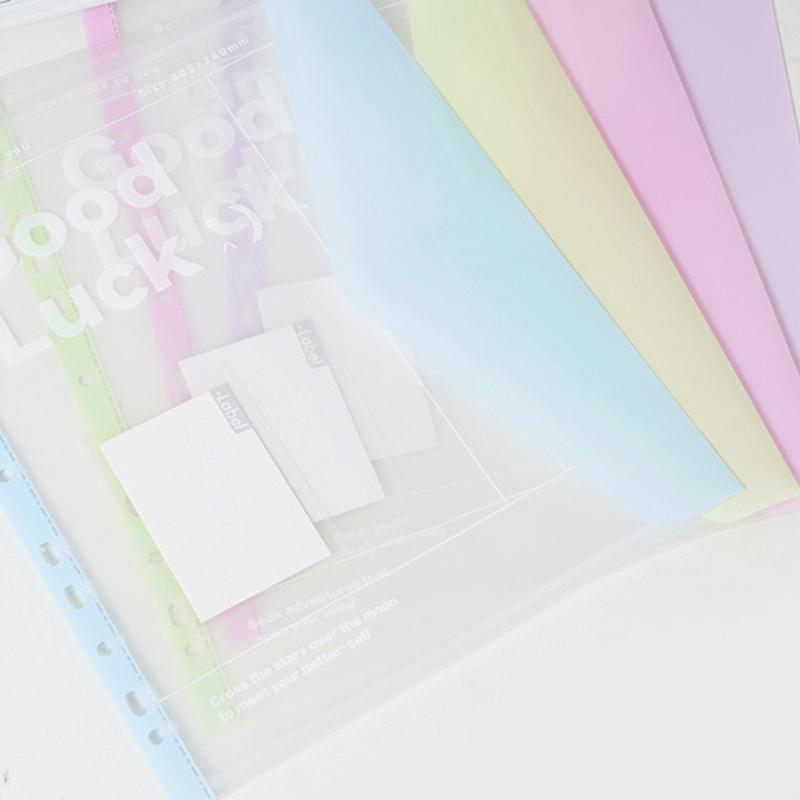 4/6/8Pcs 11 Holes Punched Pocket Water Resistant Letter Size Document Wallet with Clear Label Window for Office School