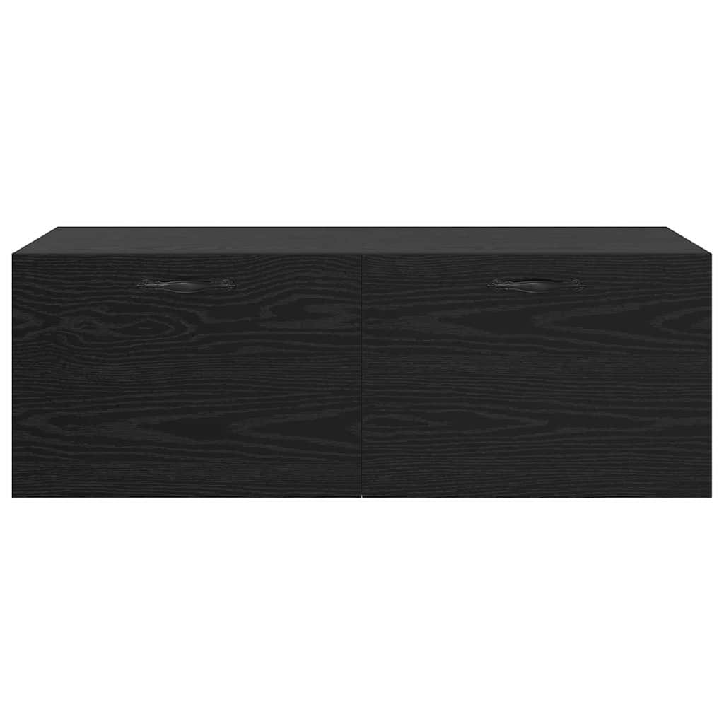 Wall Mounted Cabinet Black Oak Effect 100 x 36.5 x 35 cm