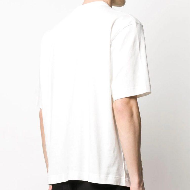 Y 3 T Shirts Men's White Crew Neck Moderate Straight Fit FT1373