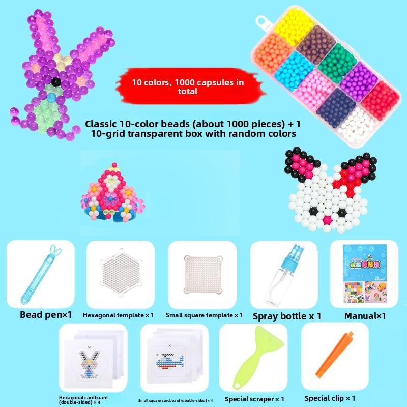 

Childrens Puzzle Water Mist Beads Craft Kit With For Creative Diy Fun Style A
