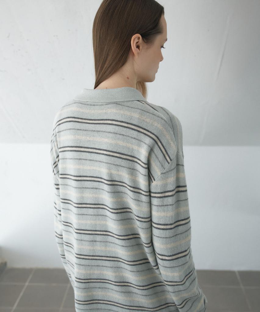 AHWE Multi Stripe Collar Knit_Mint