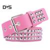 Punk Style Studded Belt Square Rivets Adjustable Straps Rock Waistband Women Girls Gothic Scene Accessories