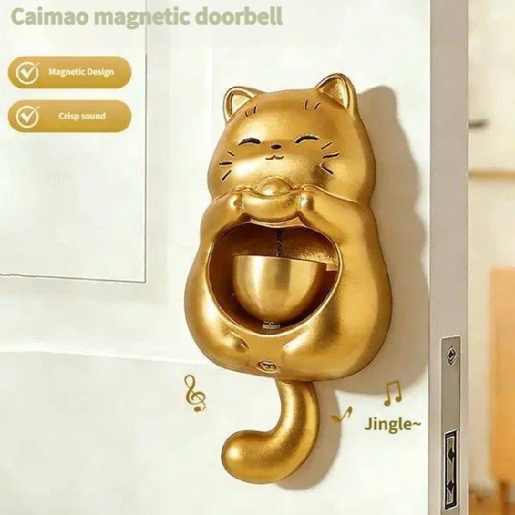 Magnetic Lucky Cats Statue Door Chimes Entryway Alert Bells for Home and Store Entrance Decoration Hanging Doorbell Gift