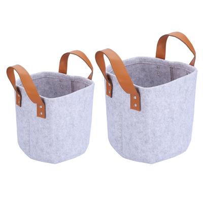 25/30cm Simple Cloth Arrange Felt Storage Basket Fabric Contain Toy Storage Bucket