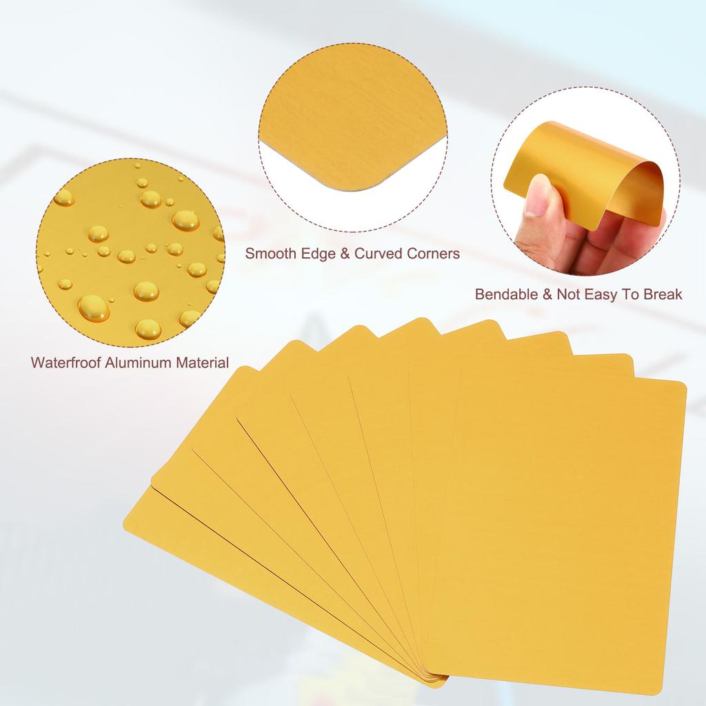 100/200/300Pcs Blank Metal Business Cards 0.21mm Thick 3.4x2.1 Inch Aluminum Laser Engrave Printable Name Card for Custom DIY