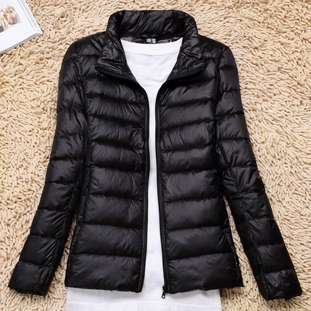 

Padded Women s Lightweight Short Standing Collar Winter Clothes Jacket XS чорний