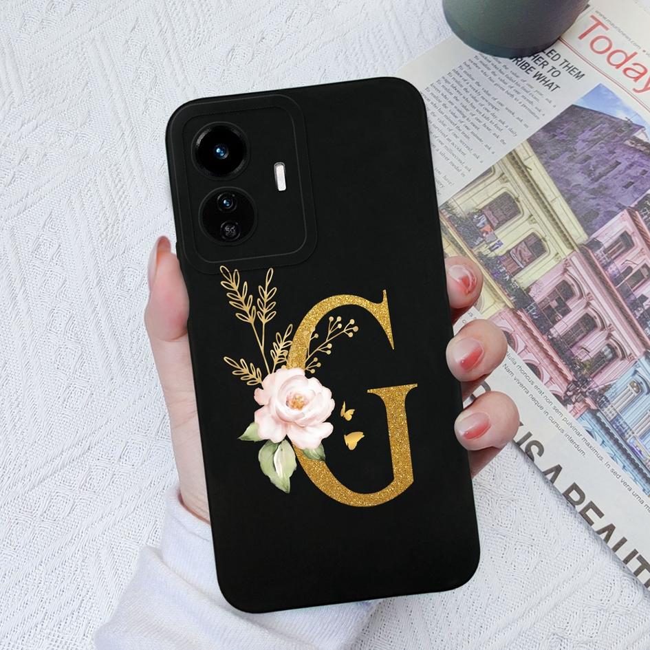 For Vivo Y90 Y91C Y77E Y53S Y56 Y70S Y72T Y74 Y75 Y81 Case Fashion Liquid Silicone Couple Case Flower Letters For Vivo Phone Case Funda Coque Bumper