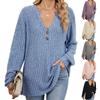 Loose Long Sleeve T-shirt Brushed Solid Color Women's Fall Winter New Leisure Ribbed Button