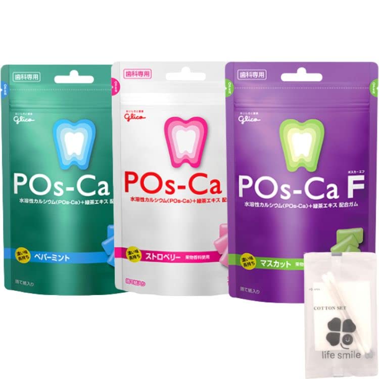 

F Dental и Маскат Включает Оригинальный Набор Хлопковых Подушечек 3 шт. POs-Ca Жевательная резинка, 100 г, Мята, Клубника, Вкусы,