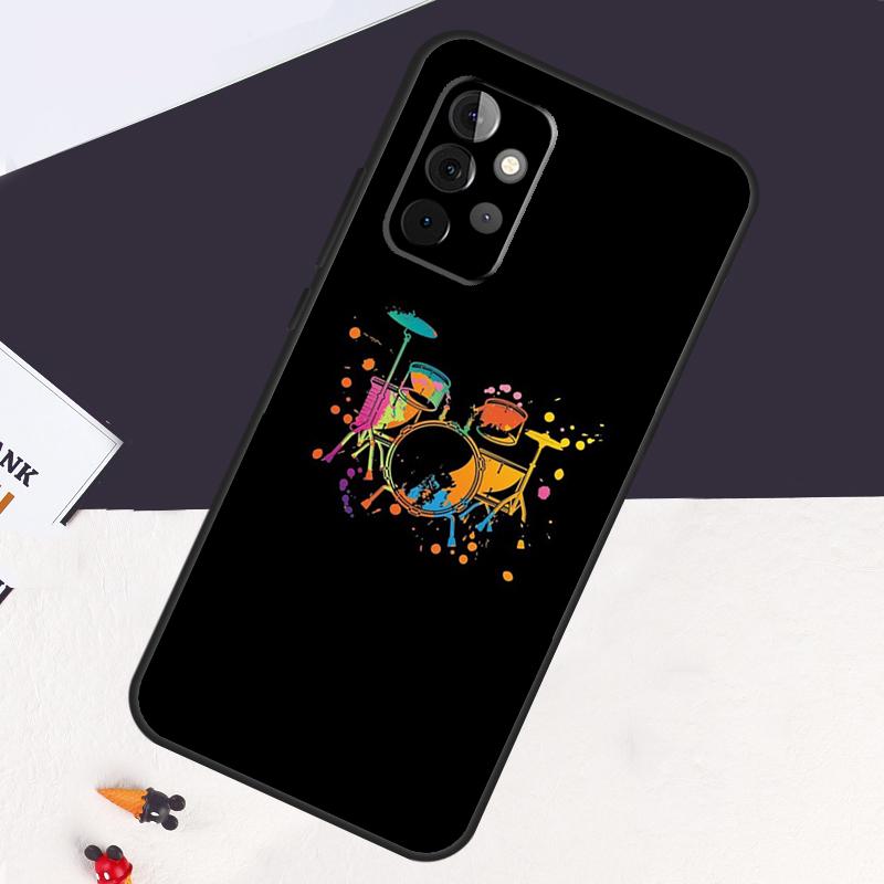 Musical Instrument Drum Case For Samsung Galaxy A54 A34 A14 A53 A13 A33 A73 A12 A22 A32 A52 A52S A51 A71 A50 Cover Coque
