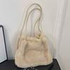 Women Fluffy Shoulder Bag Top-handle Bag Fashi Female Autumn Winter Handbag Soft Plush Versatile Shopping Tote