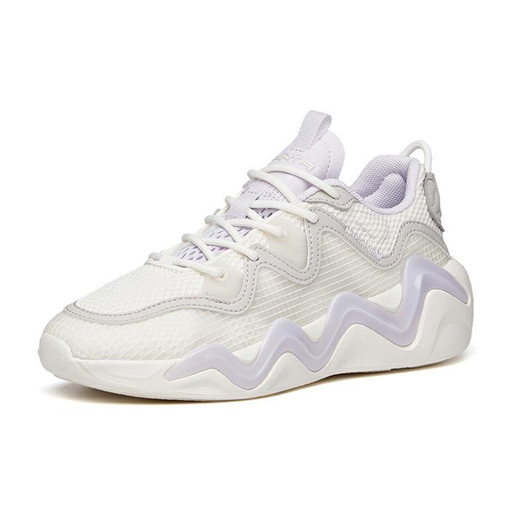 Anta Casual Shoes Women's Low Top Ivory White/Shade 1 Gray/Misty Purple 122128841-4