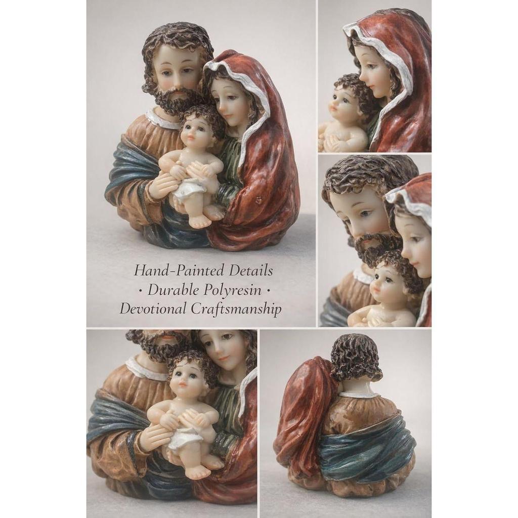Krippen Heilige Familie Idol | Baby Jesus, Maria & Josef Weihnachtsgebet Statue, Weihnachtsdeko Ausstellungsstück, Auto Armaturenbrett Gott Idol & Christliches Geschenk