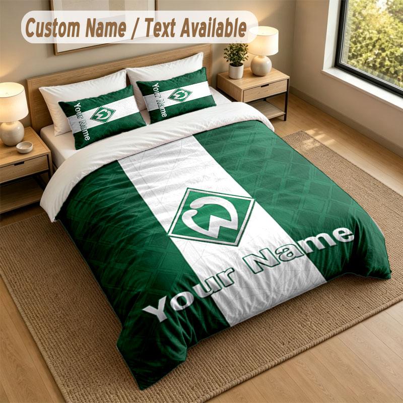 Bedding Set 1 Duvet Cover 2 Pillowcases Werder Bremen FC Print Soft Bed Linen Bedroom Decor