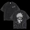 Uzumaki Portrait T-shirt Manga Tee Vintage Washed Retro Anime Harajuku Streetwear Mens Graphic Clothes Top